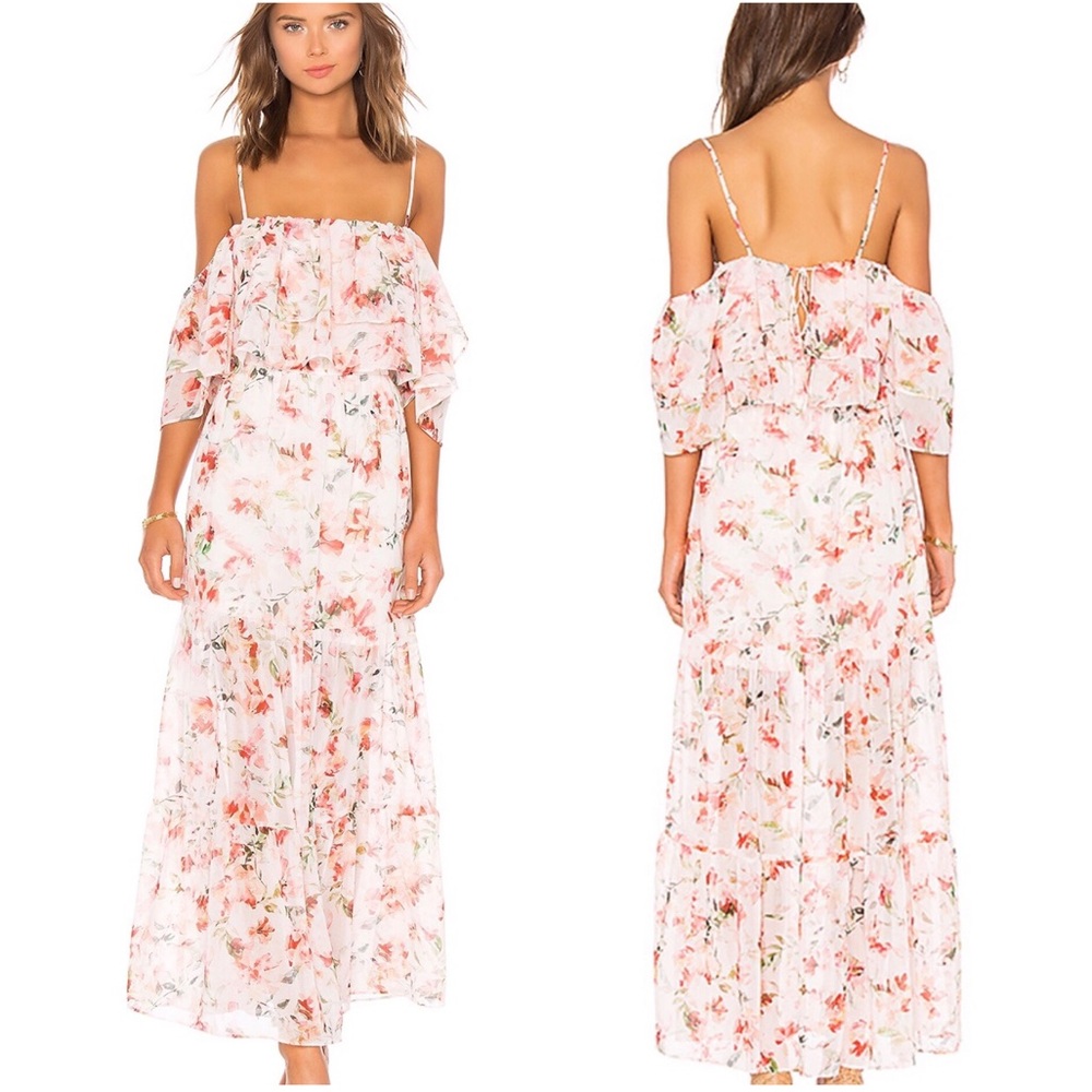 NEW BB Dakota‎ RSVP Floral Tae Maxi Ruffle Dress S